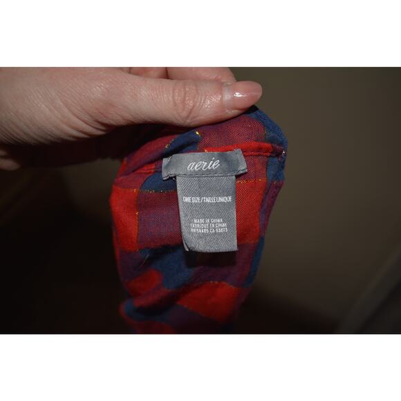 Aerie Red Plaid Infinity Scarf - Picture 2 of 3